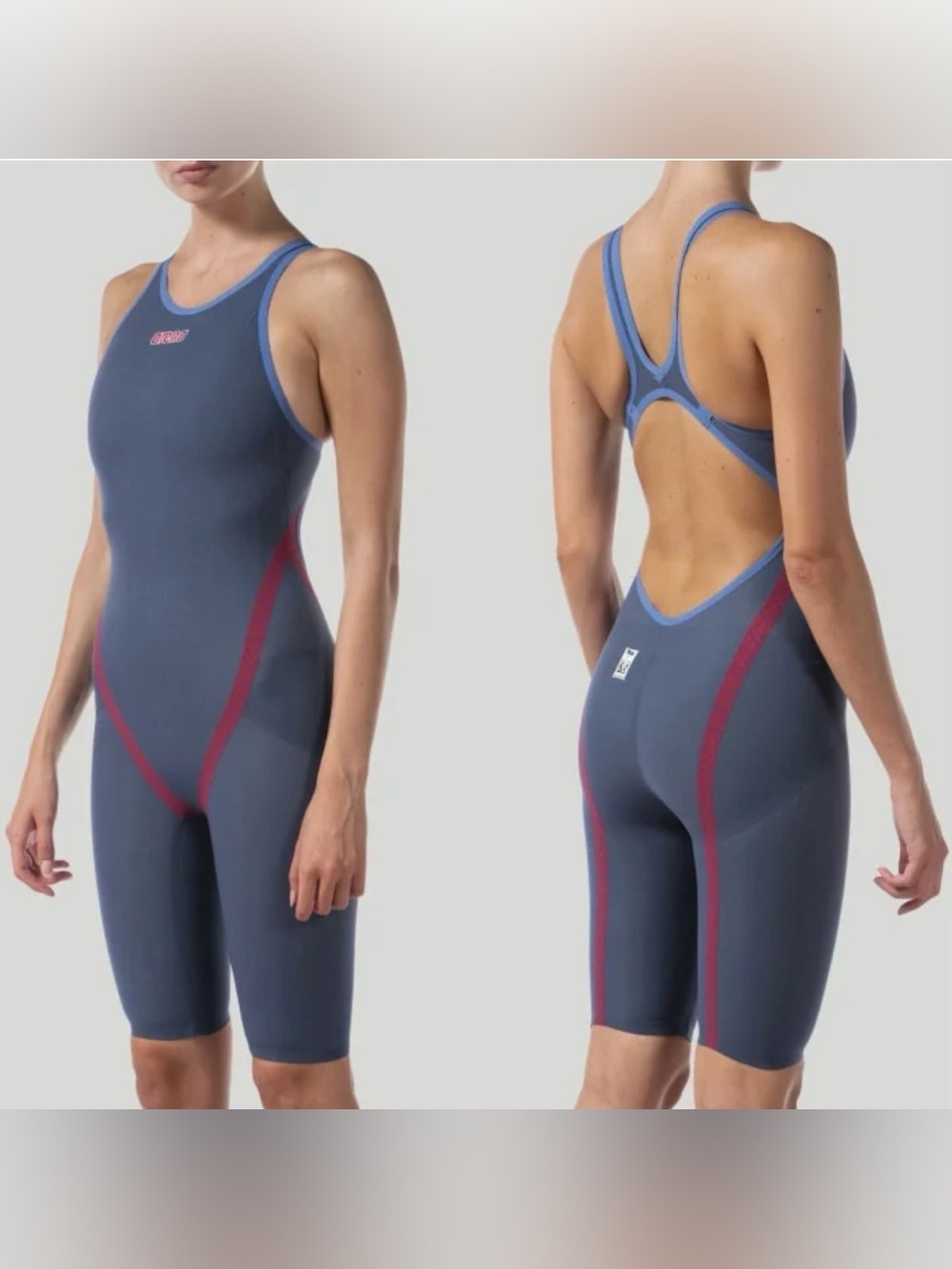ARENA Women’s Gray Powerskin Carbon-Flex VX Kneeskin Racing Swimsuit W/Pouch 28